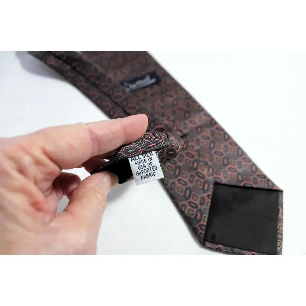 Vintage Damani Silk Necktie, 3.5 X 54 Inches, Short Length, Boys Tie